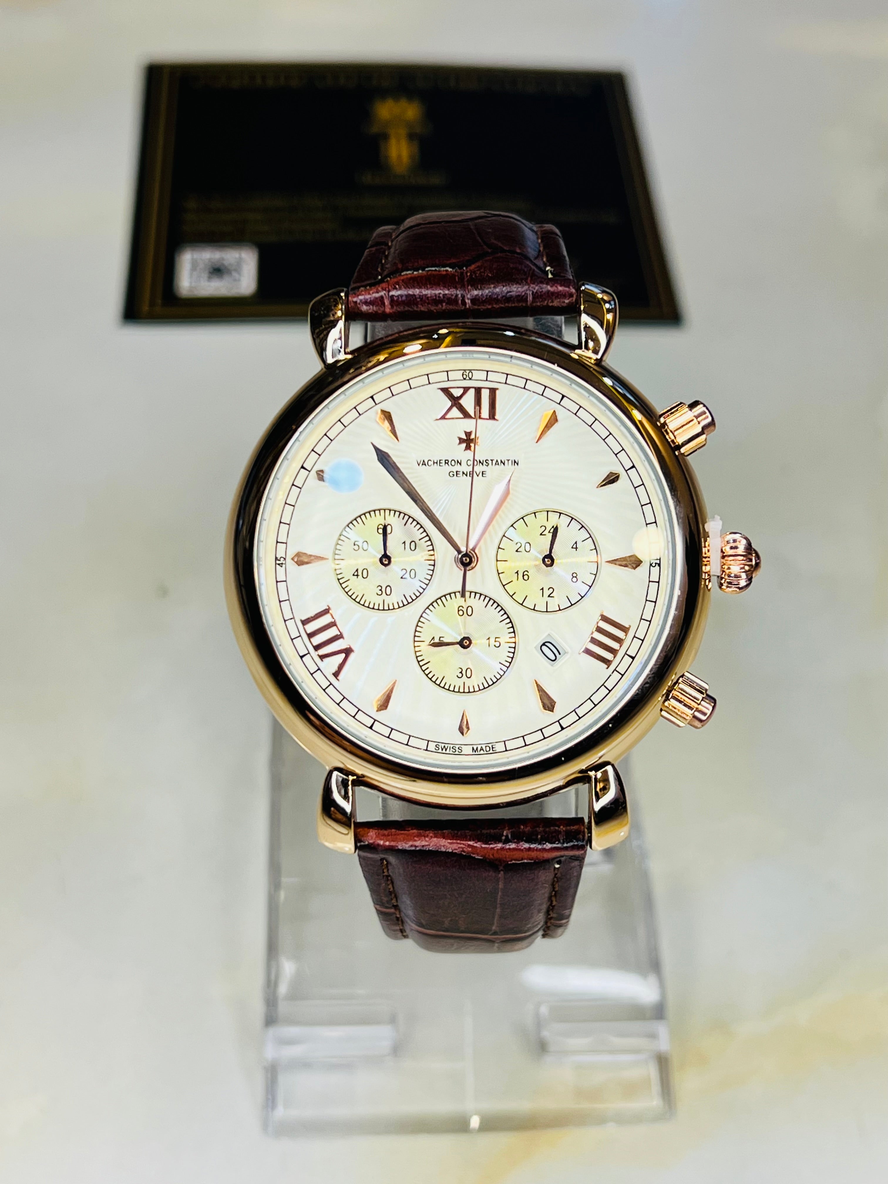 Constantin Brown Gold Chronograph Watch