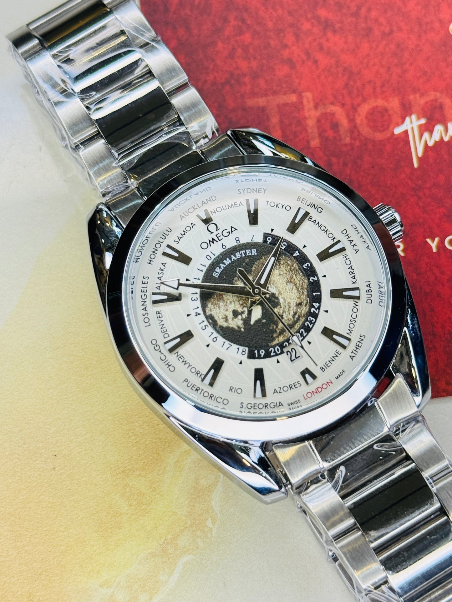 Silver White Earth Face Aqua Terra Watch