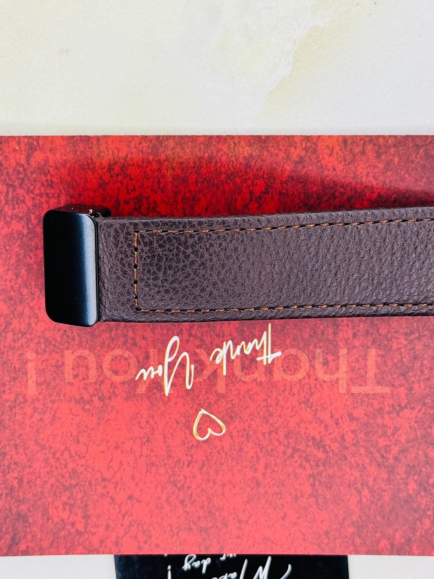 Tomi Coffee Grey Leather Magnetic Strap Watch