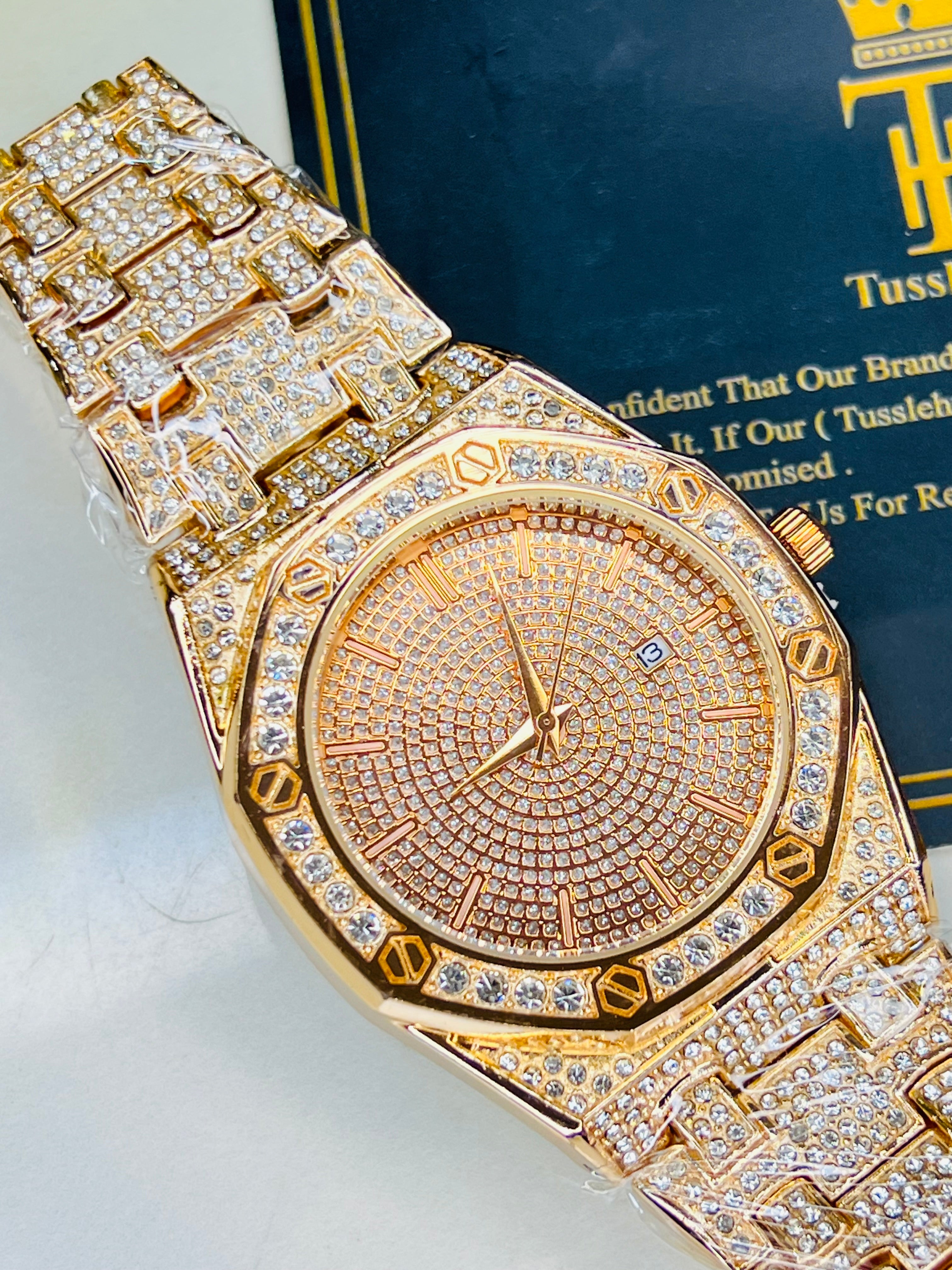 Rose Gold AP Iced Out Watch