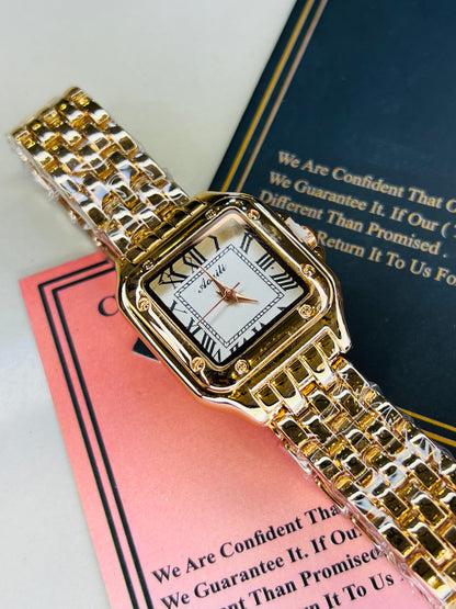 Rosegold White Santos Watch For Her