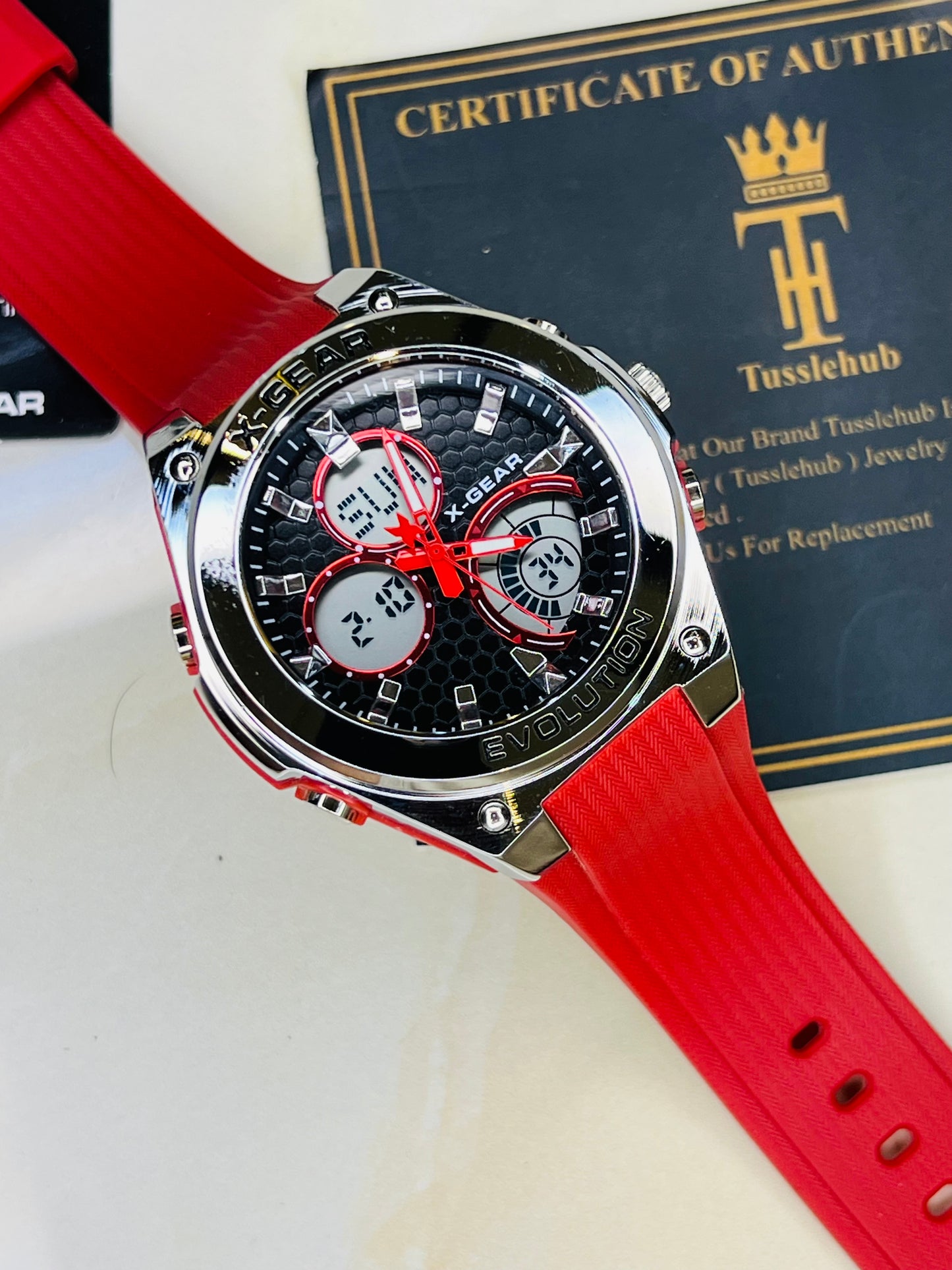 X-Gear Evolution Red Silver Sports Watch
