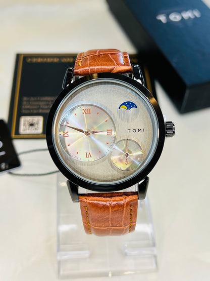 Tomi Brown Black Moon graph Dial Watch