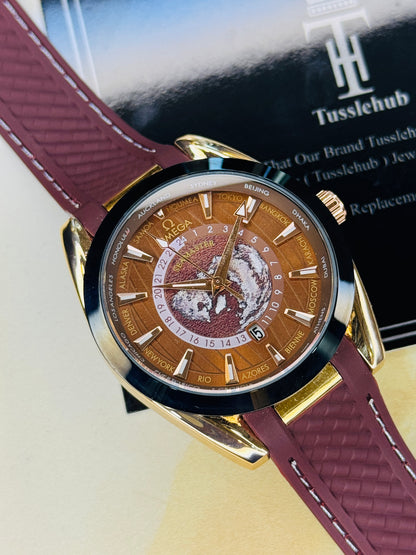 Chocolate Aqua Terra Omega Watch