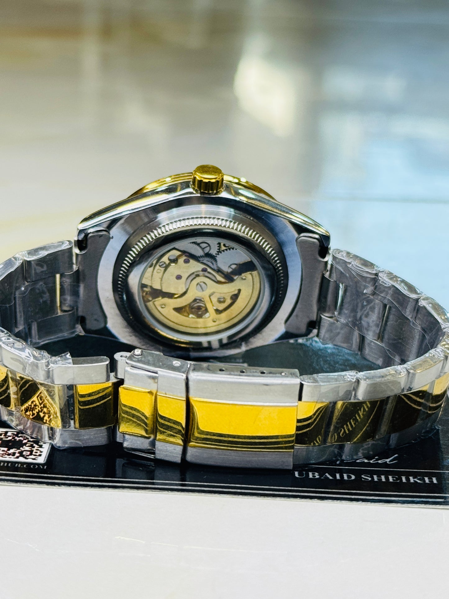 Two Tone Sapphire Hawk Eye Automatic Rolex Watch
