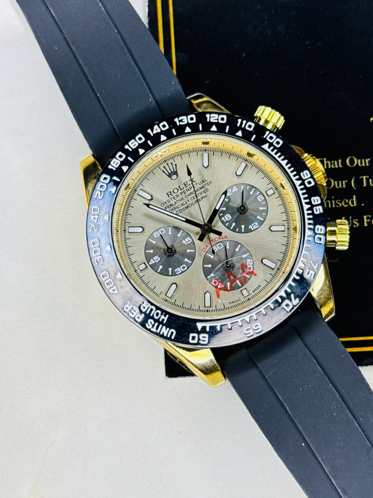 Gold Ash Dial Daytona Chronographs Dial Watch