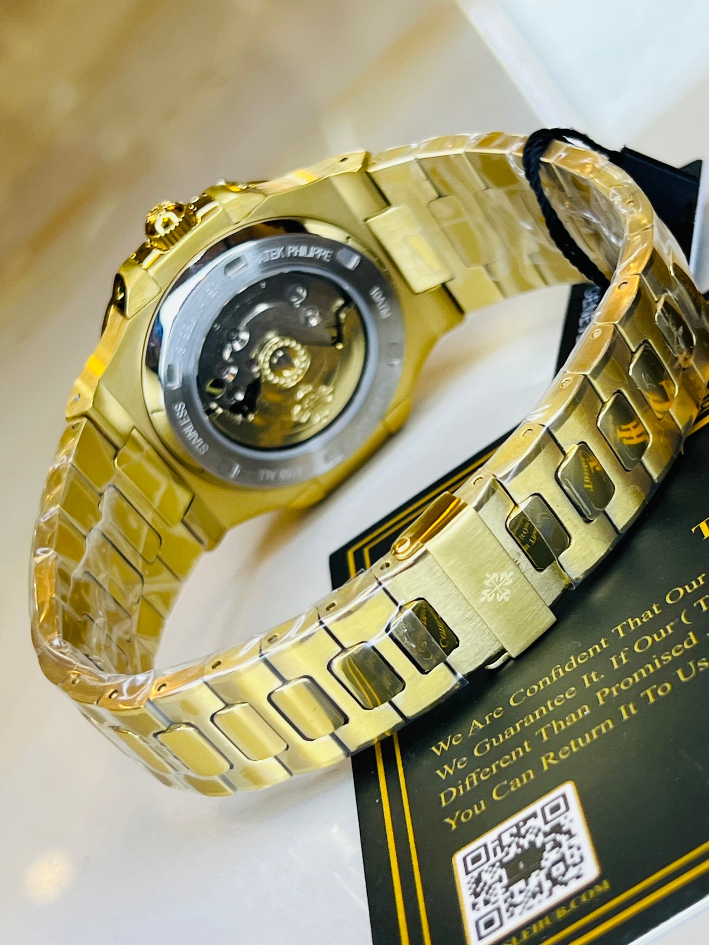 Gold Black Automatic Nautilus Super Clone Watch