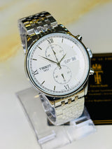 Le Lode Silver Chain Chronograph Dial Tissot Watch