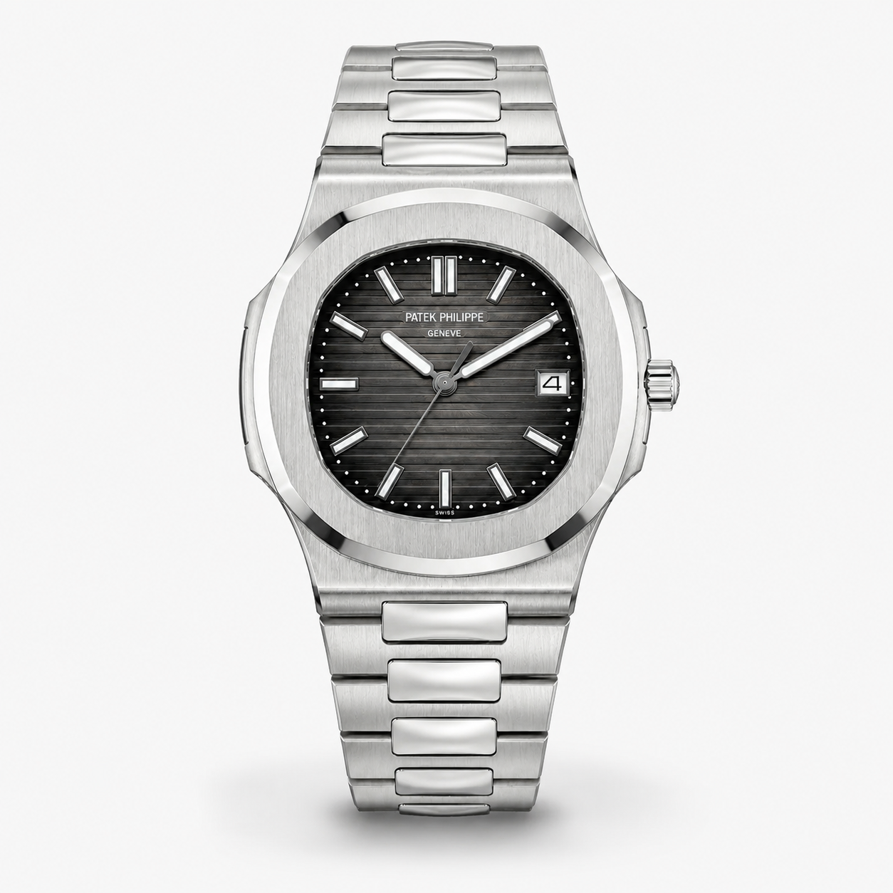 Silver Grey Automatic Nautilus Super Clone Watch