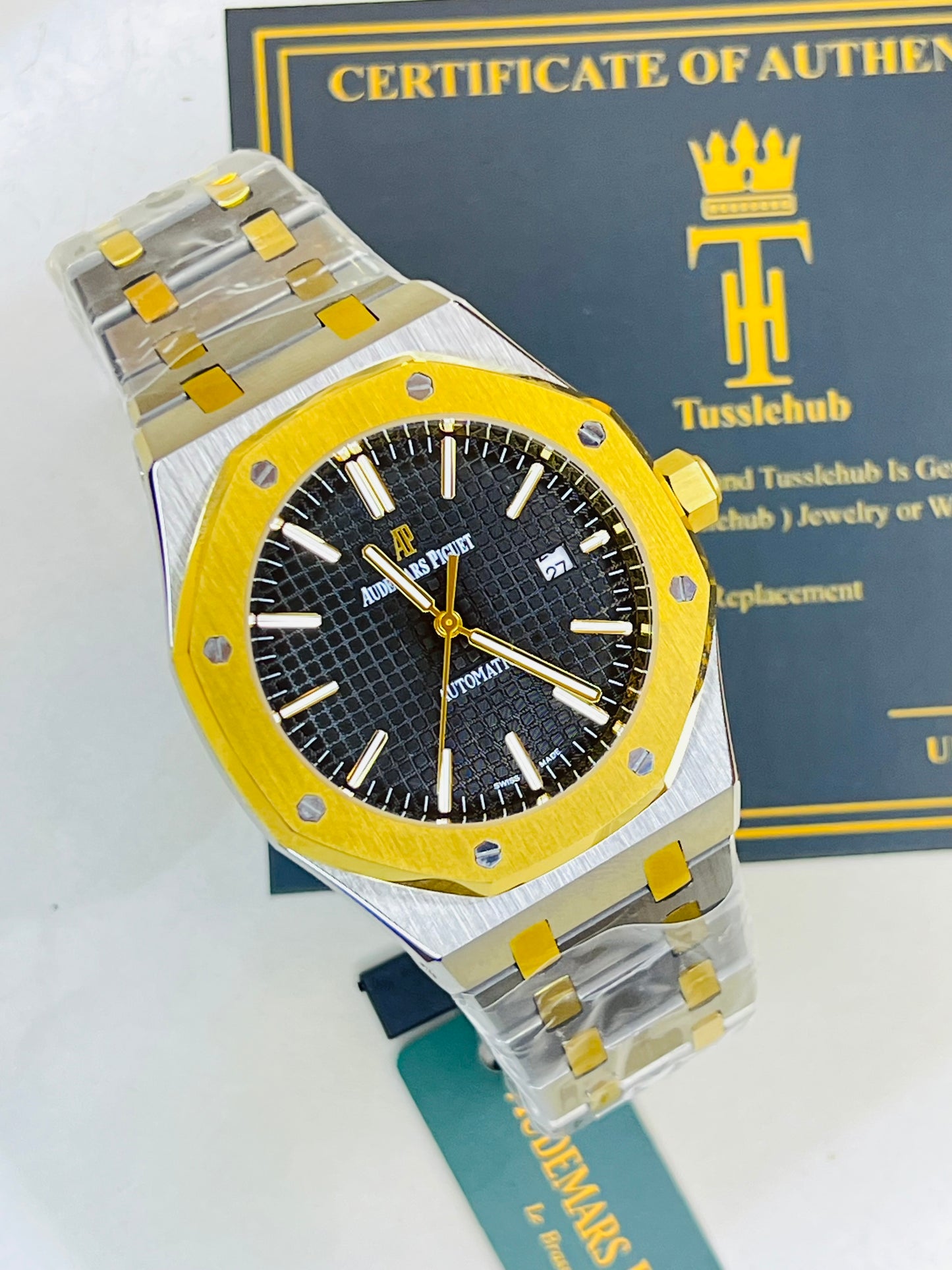 AP Two Tone Automatic Black Dial Super Clone Watch