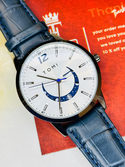 Blue White Tomi Crescent Watch