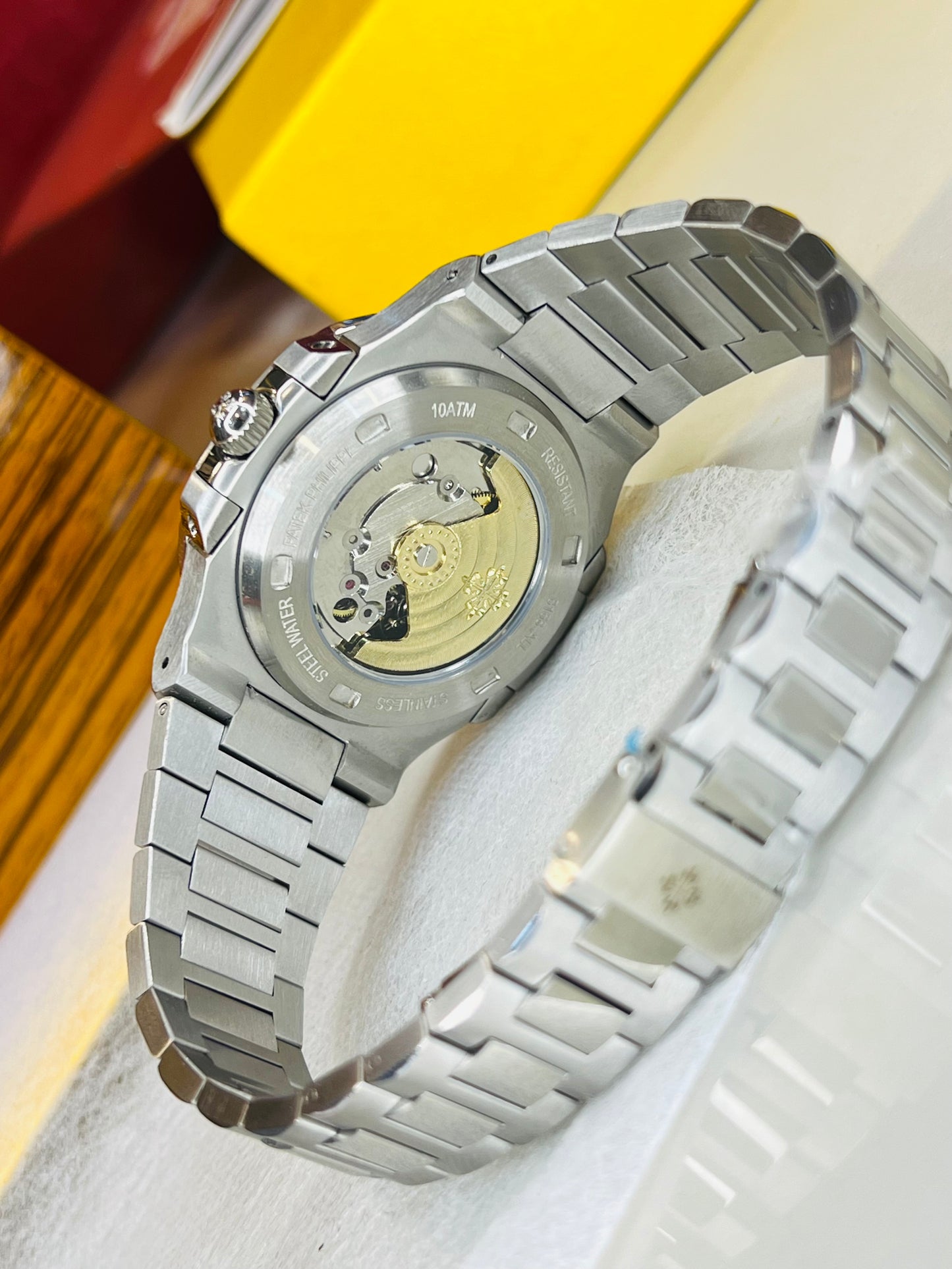 Silver Emerald Automatic Nautilus Super Clone Watch