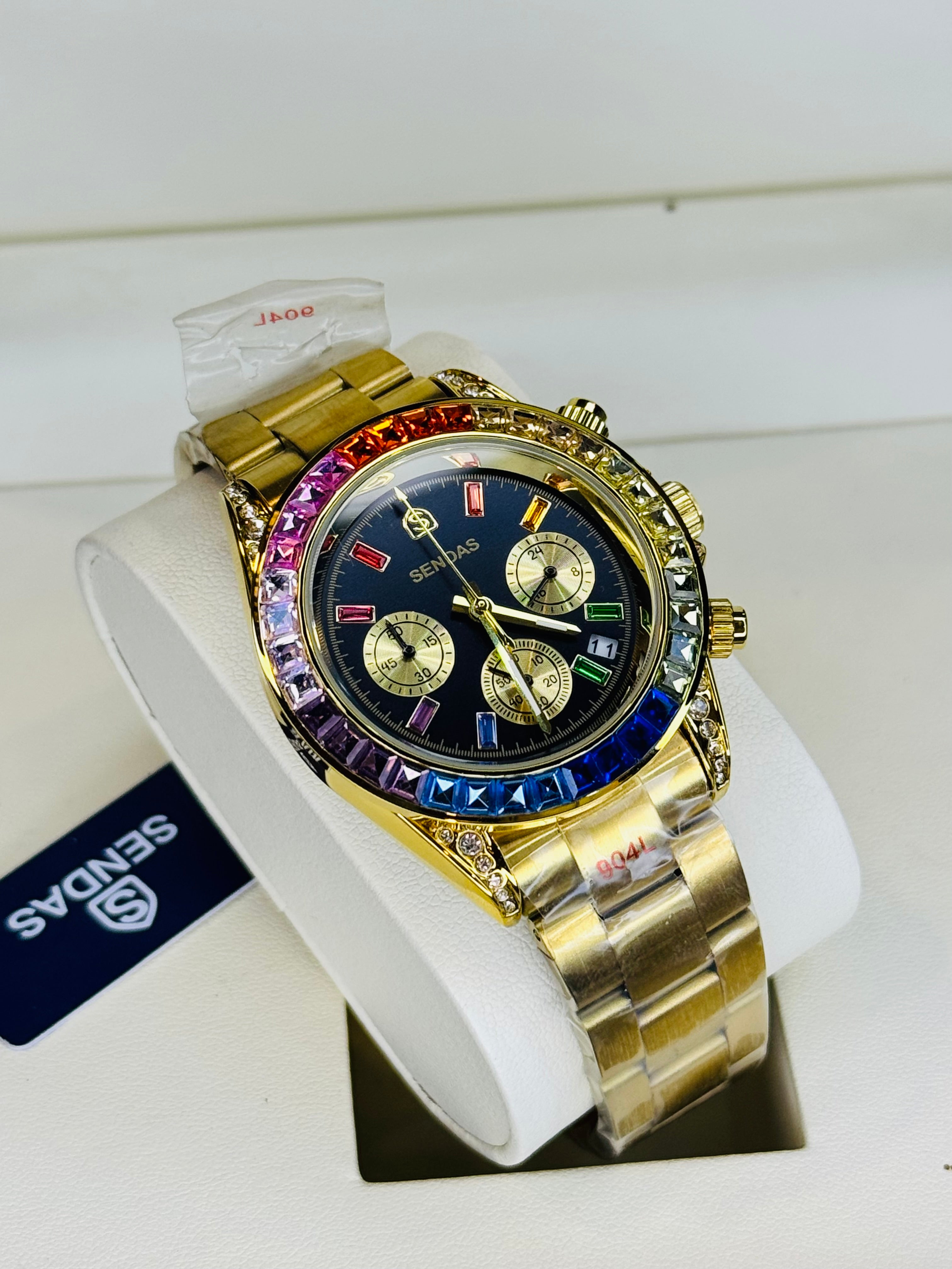 Premium Gold Sandas Rainbow Chronograph Watch