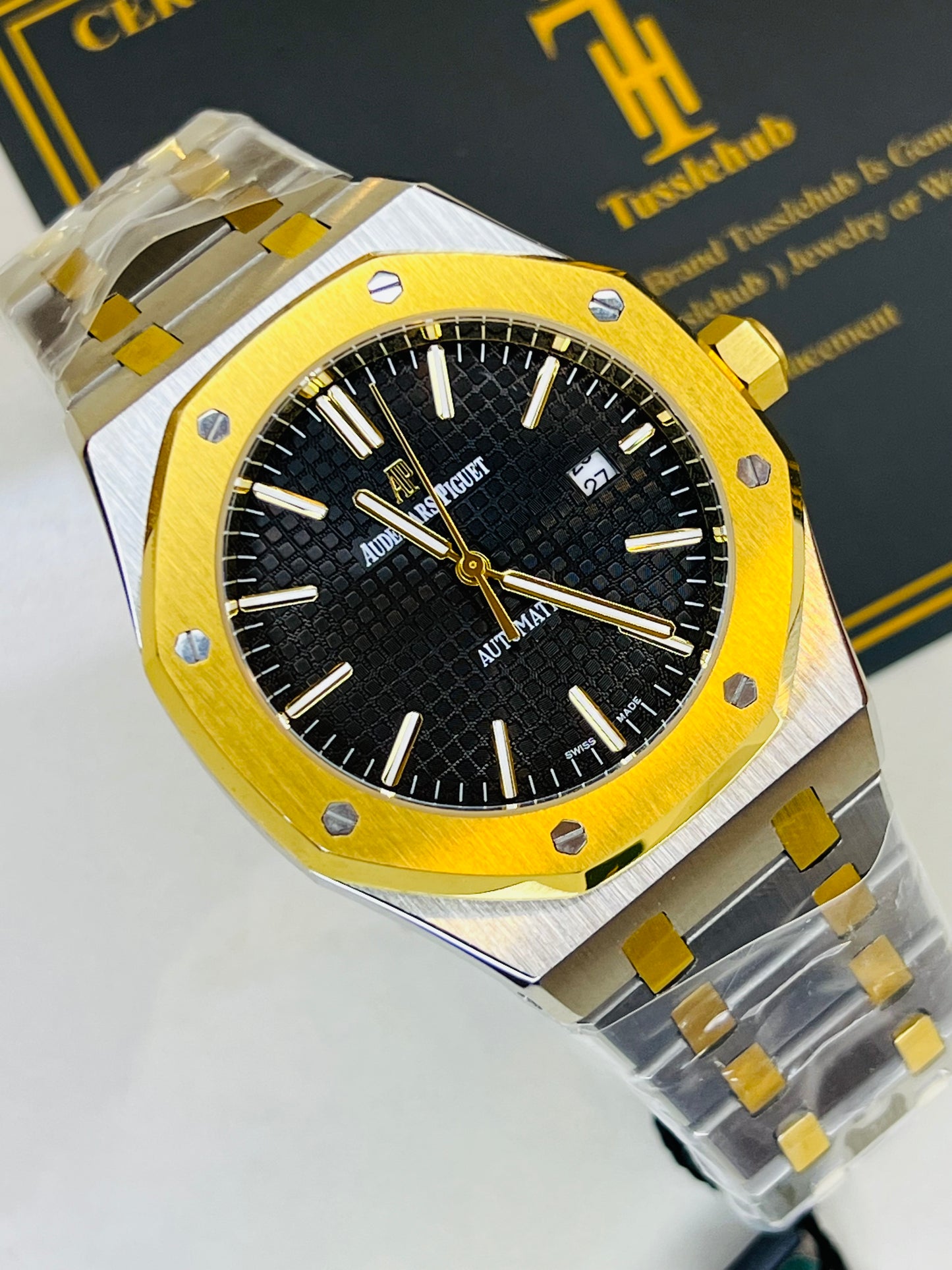 AP Two Tone Automatic Black Dial Super Clone Watch
