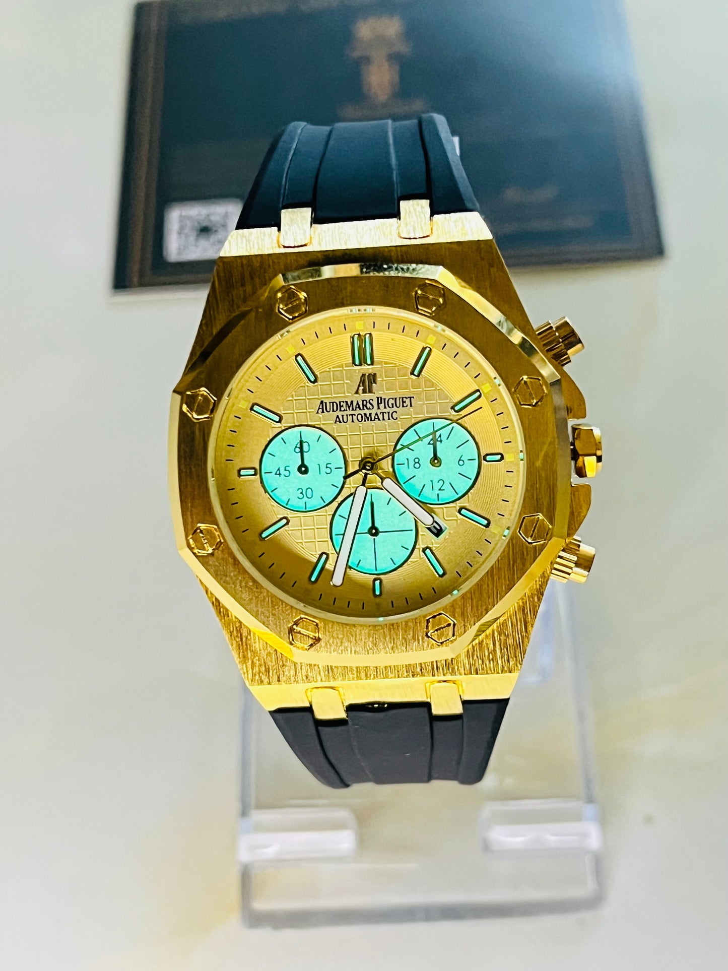 Black Gold Silicon Strap AP Watch