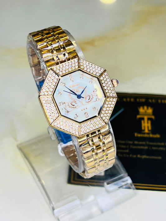 Rose Gold White Octa Kaluuya Watch For Her