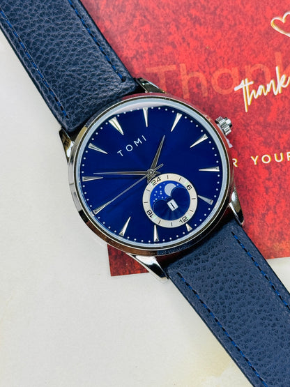 Tomi All Blue Leather Magnetic Strap Watch