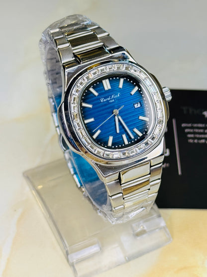 Card Nick Nautilus Silver Ocean Gem Stone Watch