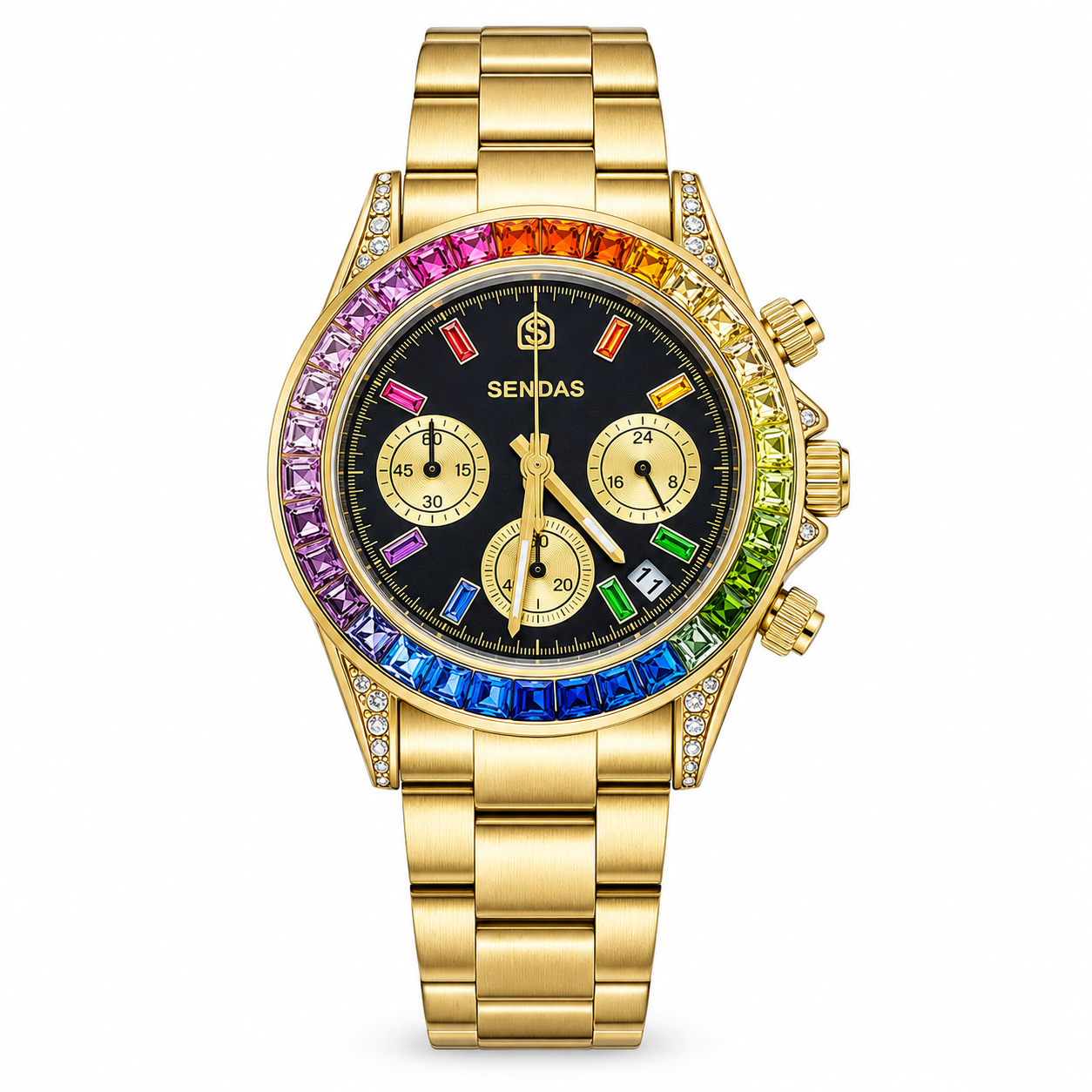 Premium Gold Sandas Rainbow Chronograph Watch