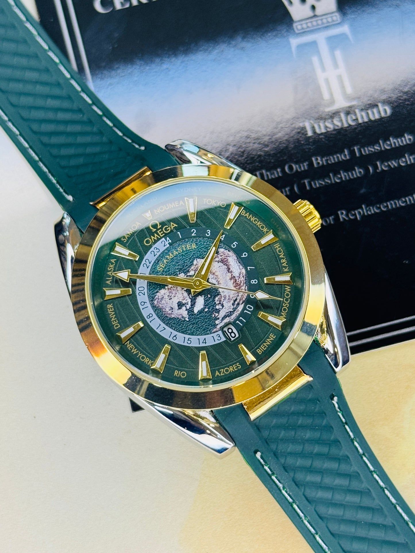 Forest Green Aqua Terra Omega Watch