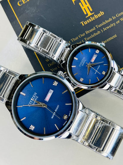 Silver Navy Axiom Couple Watch