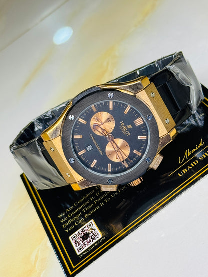 Minimal Copper Black Dial Super Clone Chronograph Hublot Watch