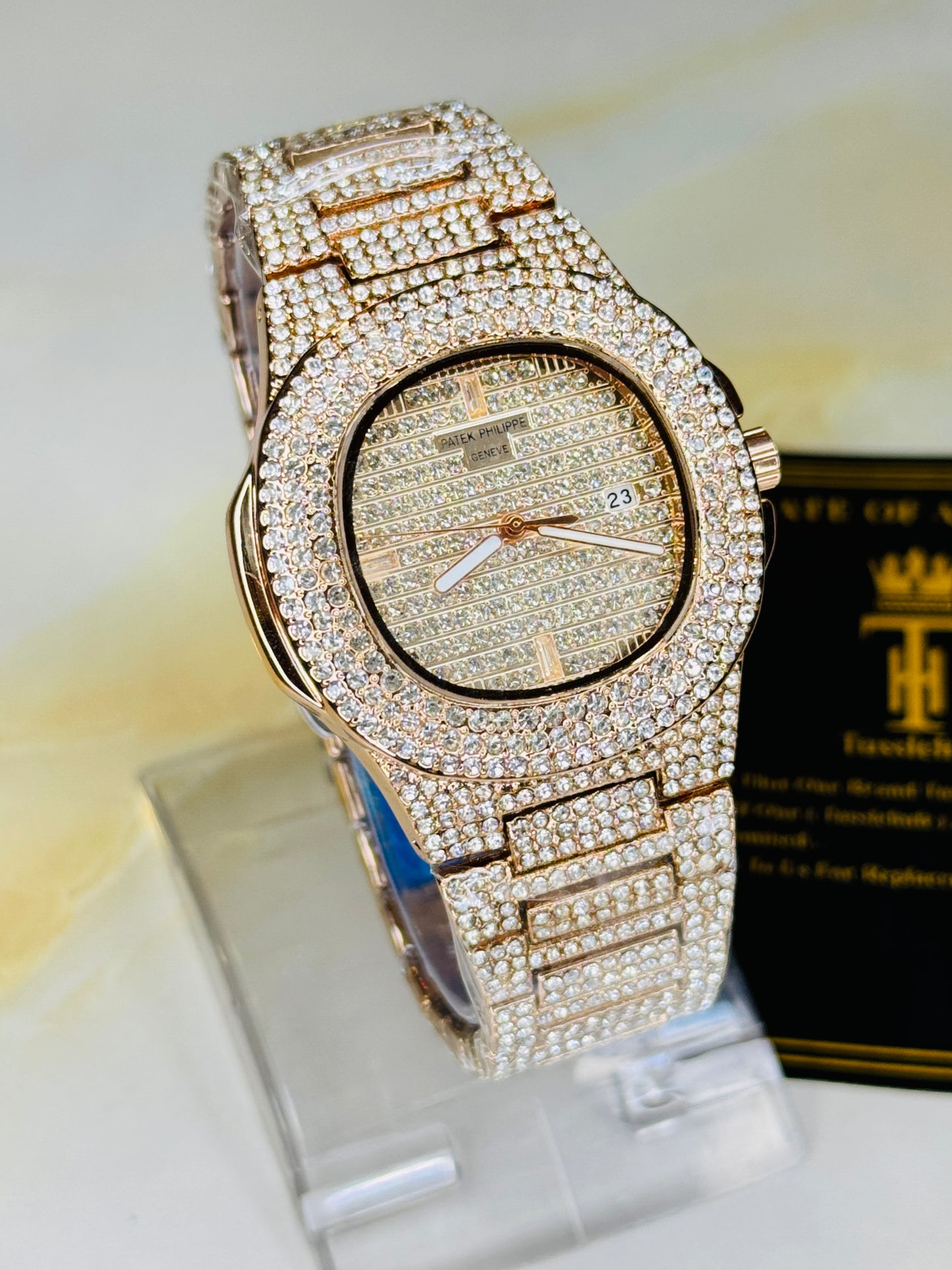 Rose Gold Iced Out PP Branded Premium Watch