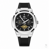 Matturi Black White Silicone Chronograph Watch