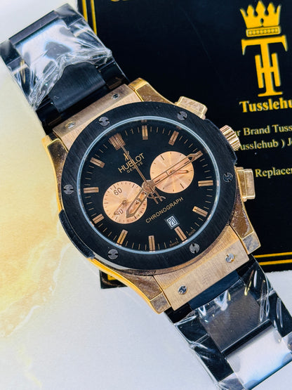 Minimal Copper Black Dial Super Clone Chronograph Hublot Watch