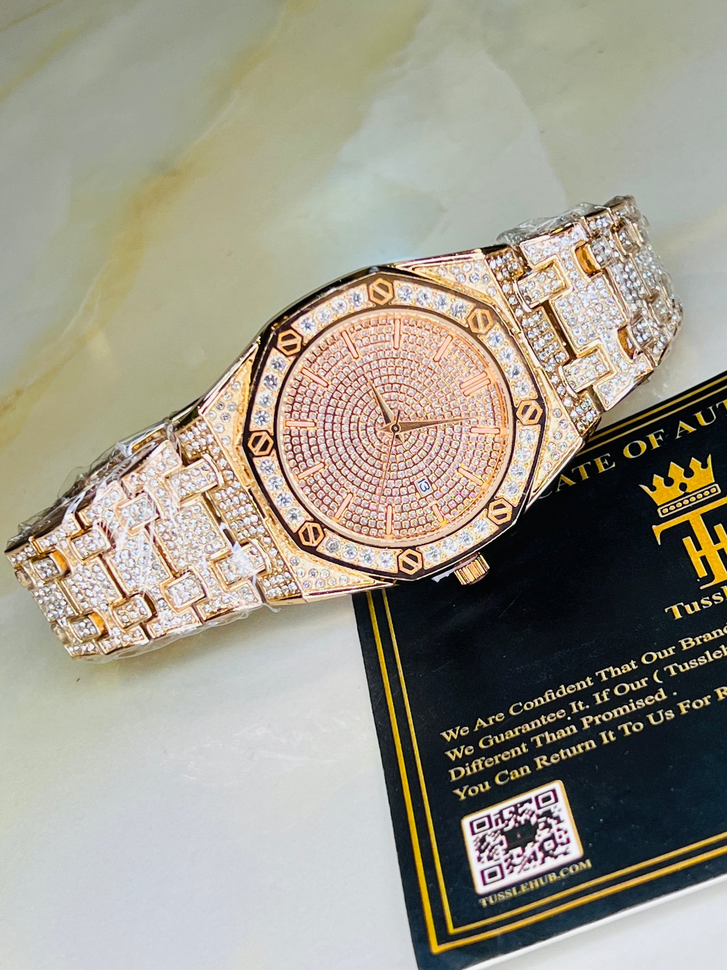 Rose Gold AP Iced Out Watch