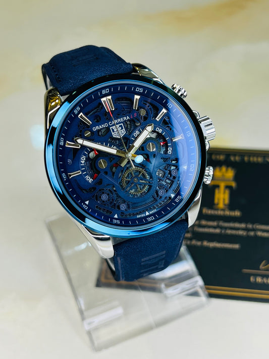 Tungsten Blue Grand Carrera Chronographs Leather Watch