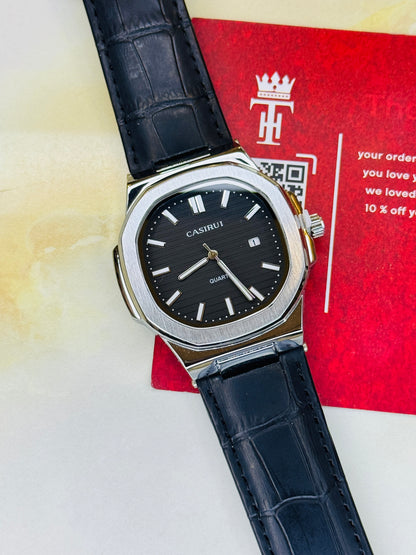 Black Silver Casirui Nautilus Watch