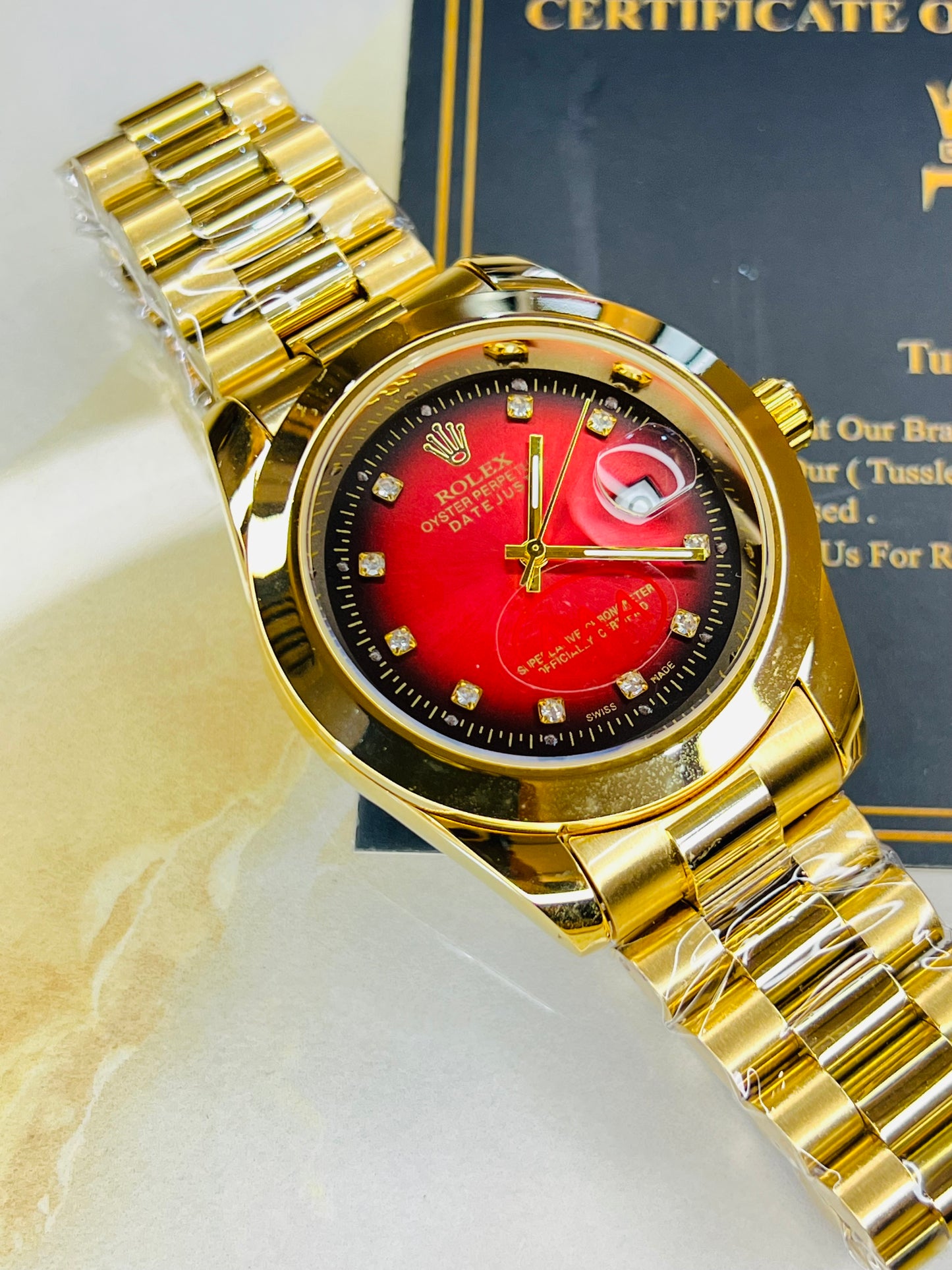 Gold Blood Plain Bezel Date Just Watch