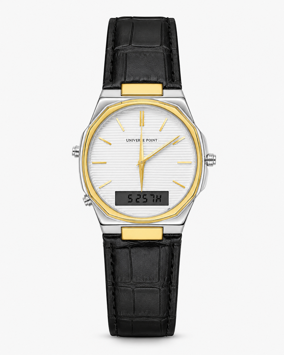 Black Two Tone Universe Point Dual Time Watch