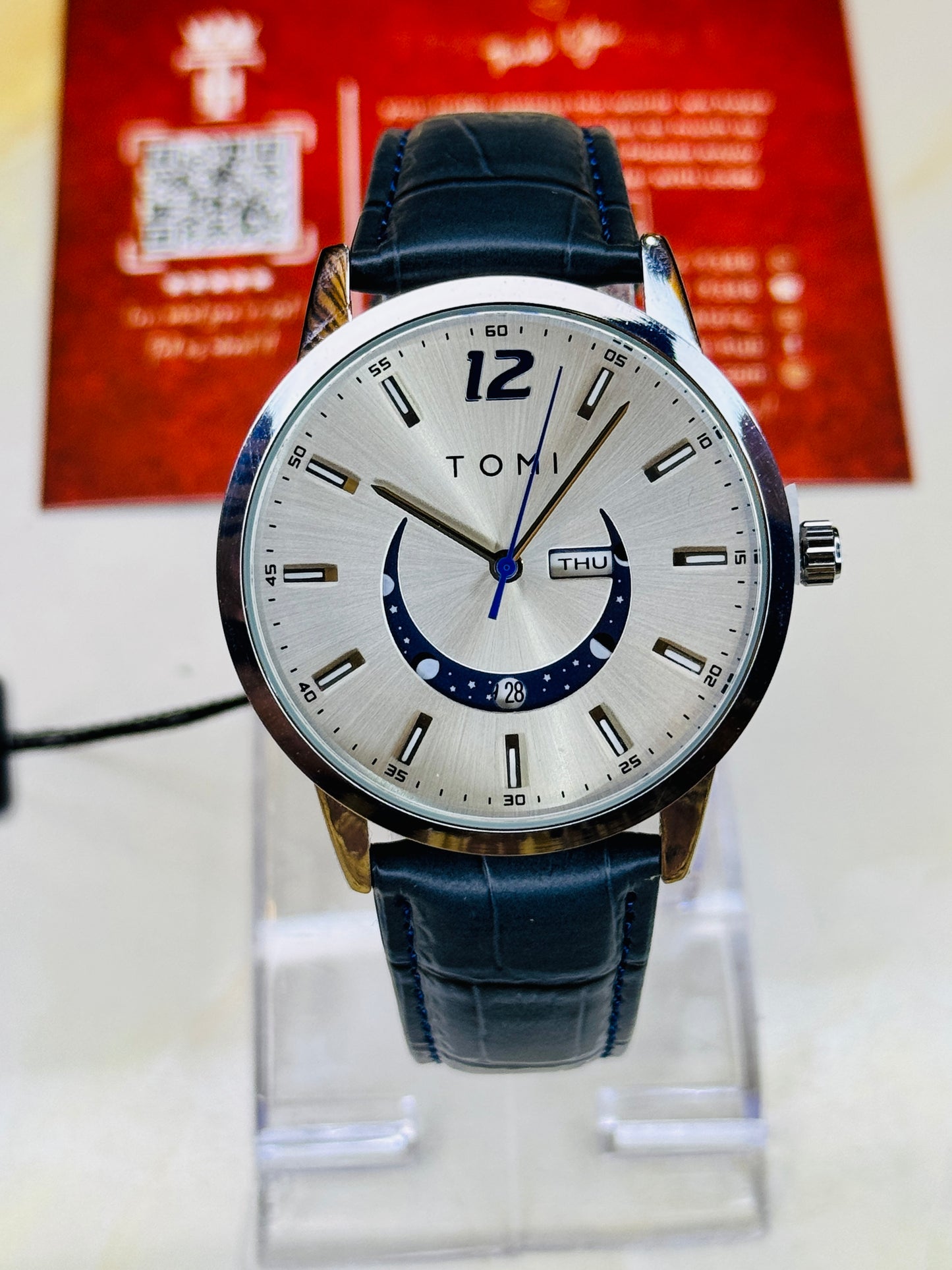 Blue White Tomi Crescent Watch