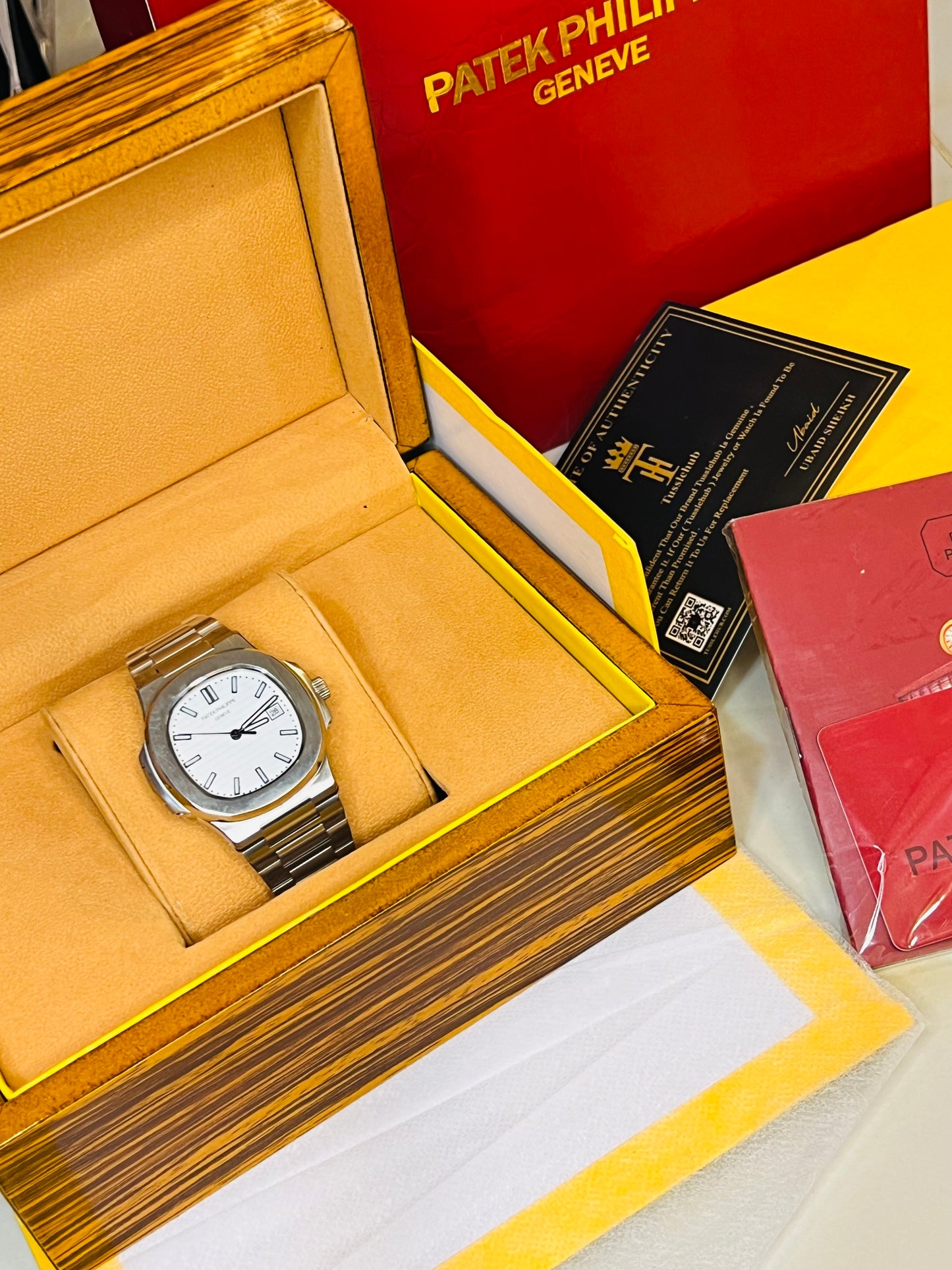 Silver White Automatic Nautilus Super Clone Watch