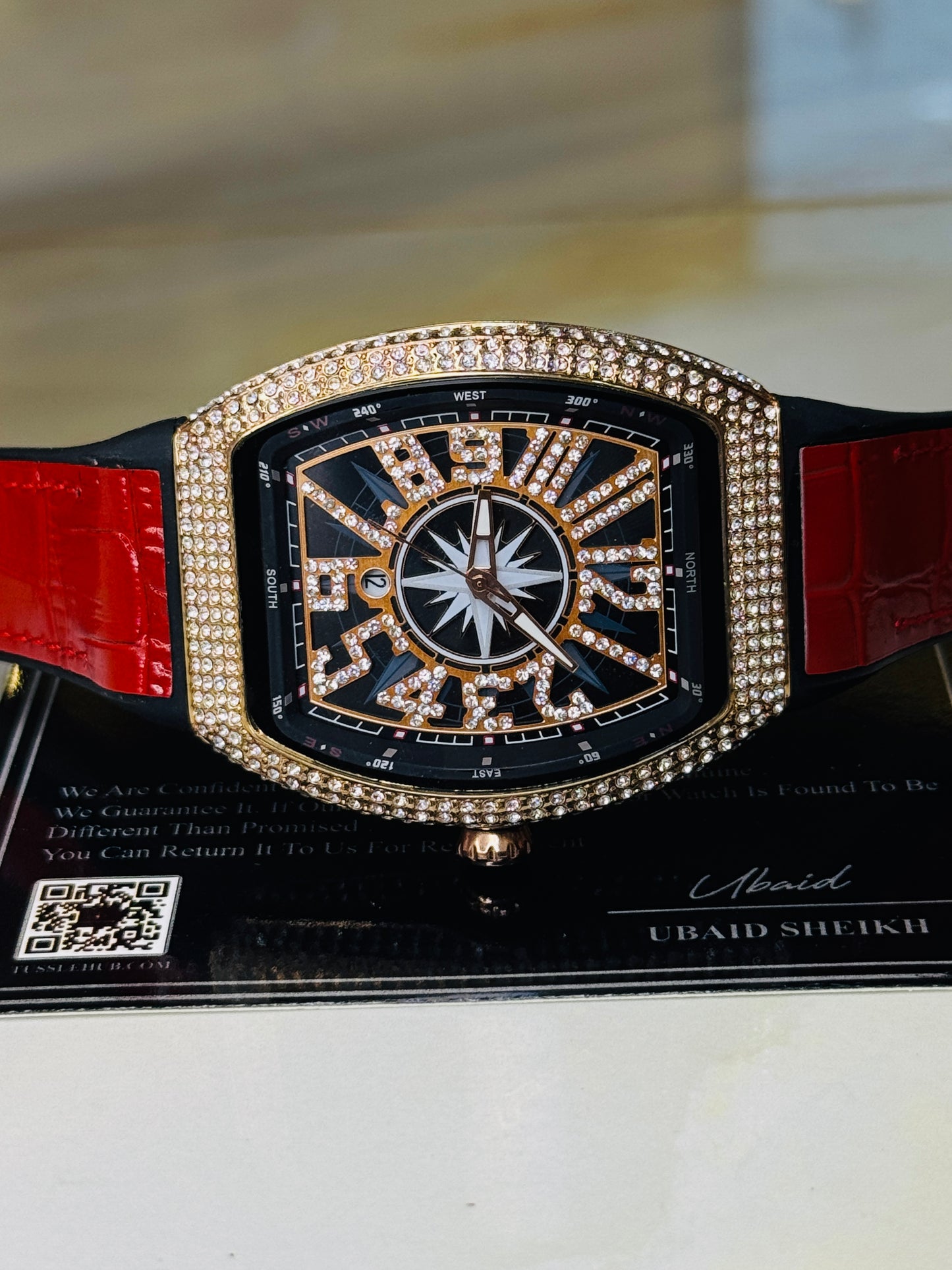 Vanguard Red Rose Gold Iced Frank Muller Watch