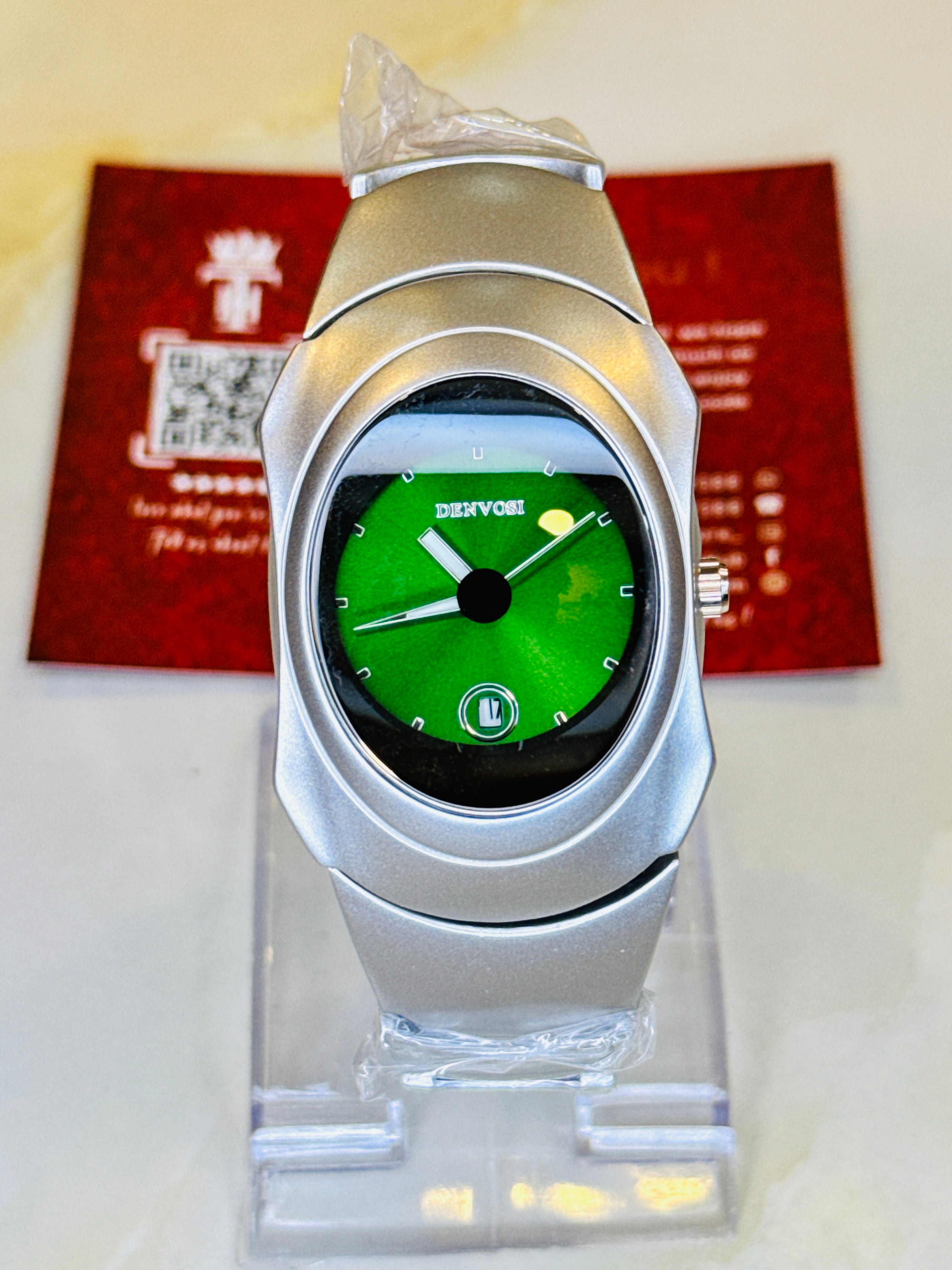 Silver Emerald Matrix Watch