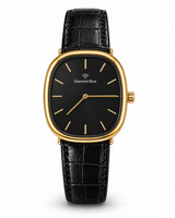 Diamond Ellipse Leather Watch