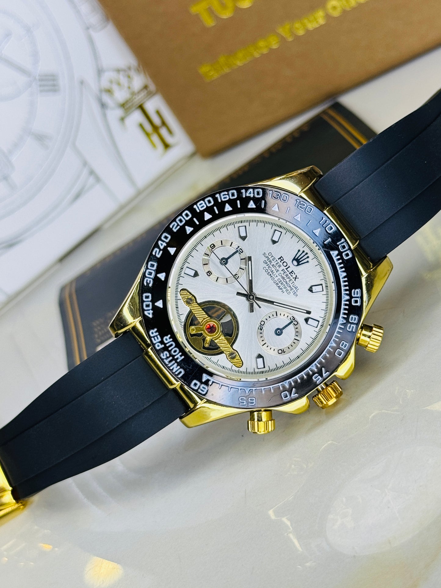 Skeleton Daytona Gold White Watch