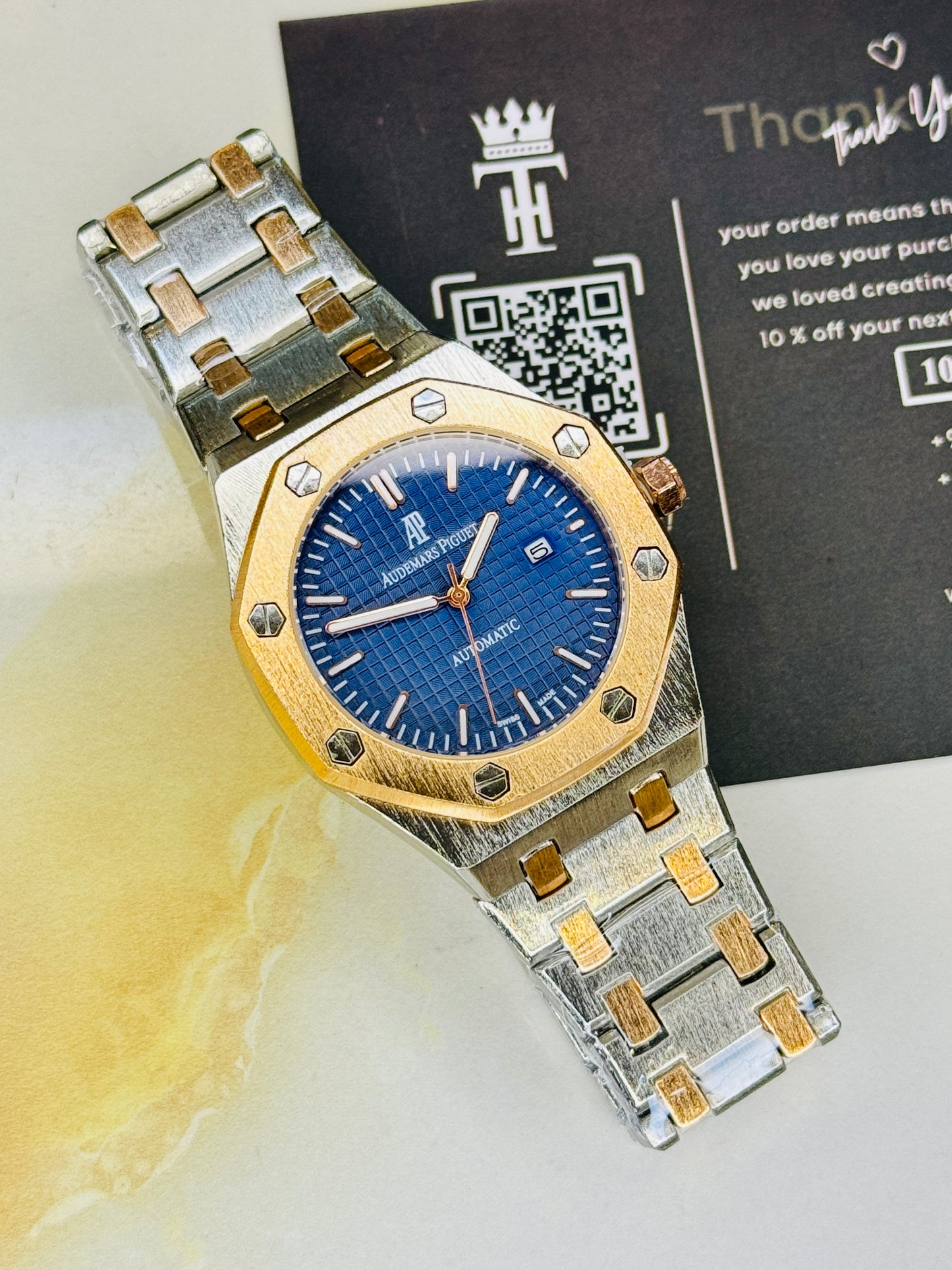 Two Tone Blue AP Quartz Watch