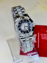 Gold Zircon Chain Watch For Her