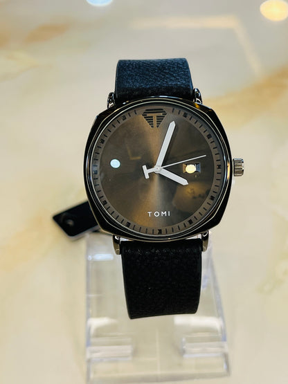 Tomi All Black Sleek Dial Watch