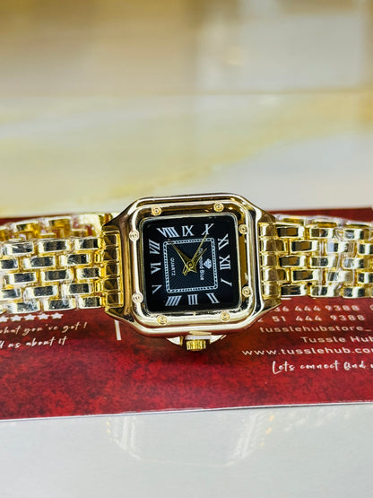 Gold Black Gold Santos Watch For Her