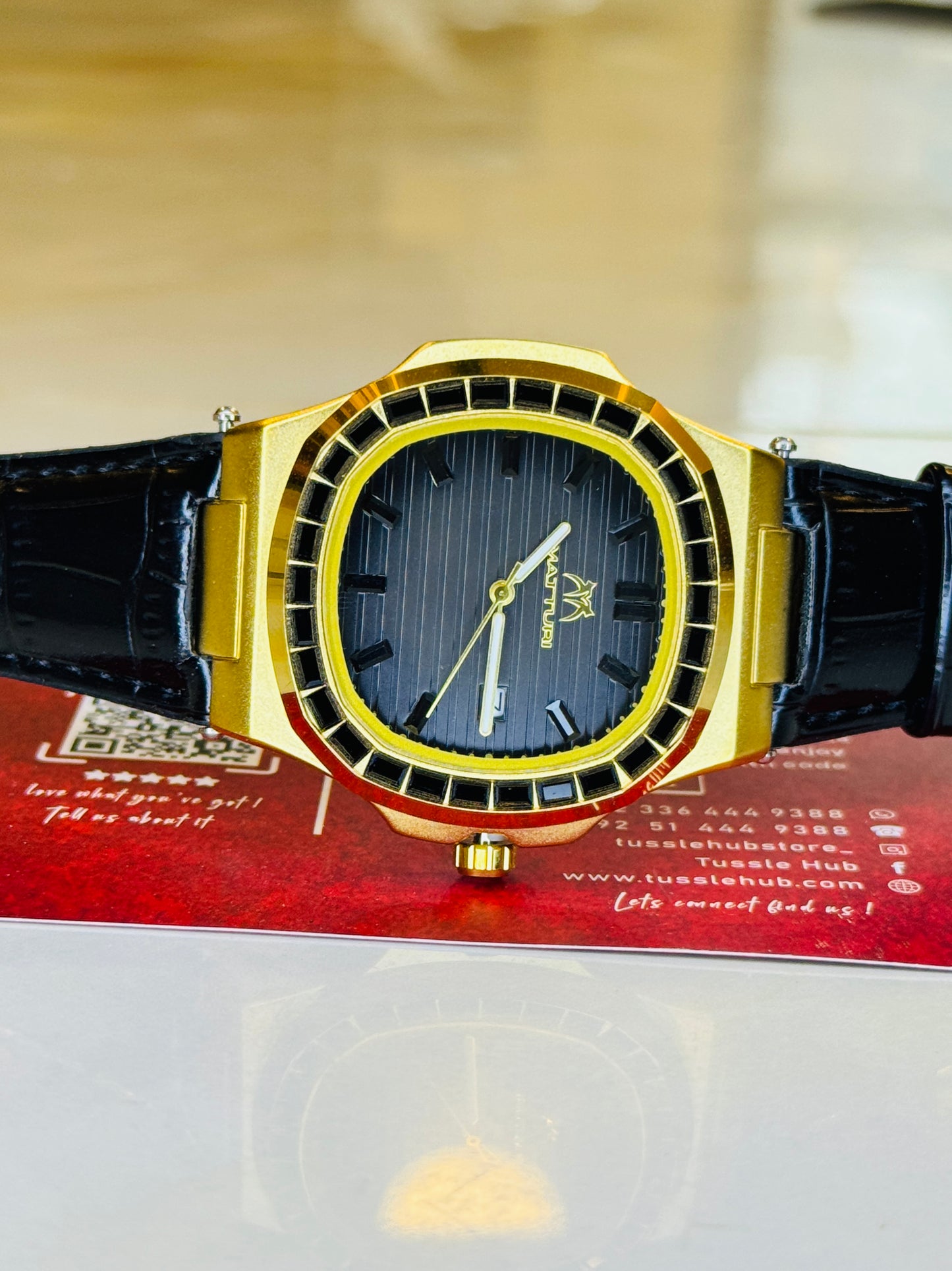 Matturi Black Gold Zircon Watch