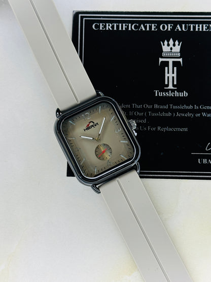 Ash Grey Heryi Seamer Down Second Magnet Strap Watch