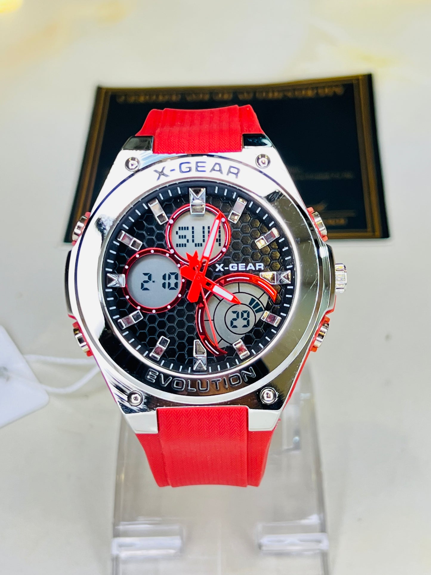 X-Gear Evolution Red Silver Sports Watch