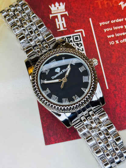 Silver Black Aoqili Roman Watch for her