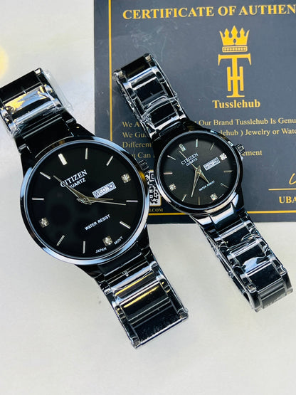 All Black Axiom Couple Watch
