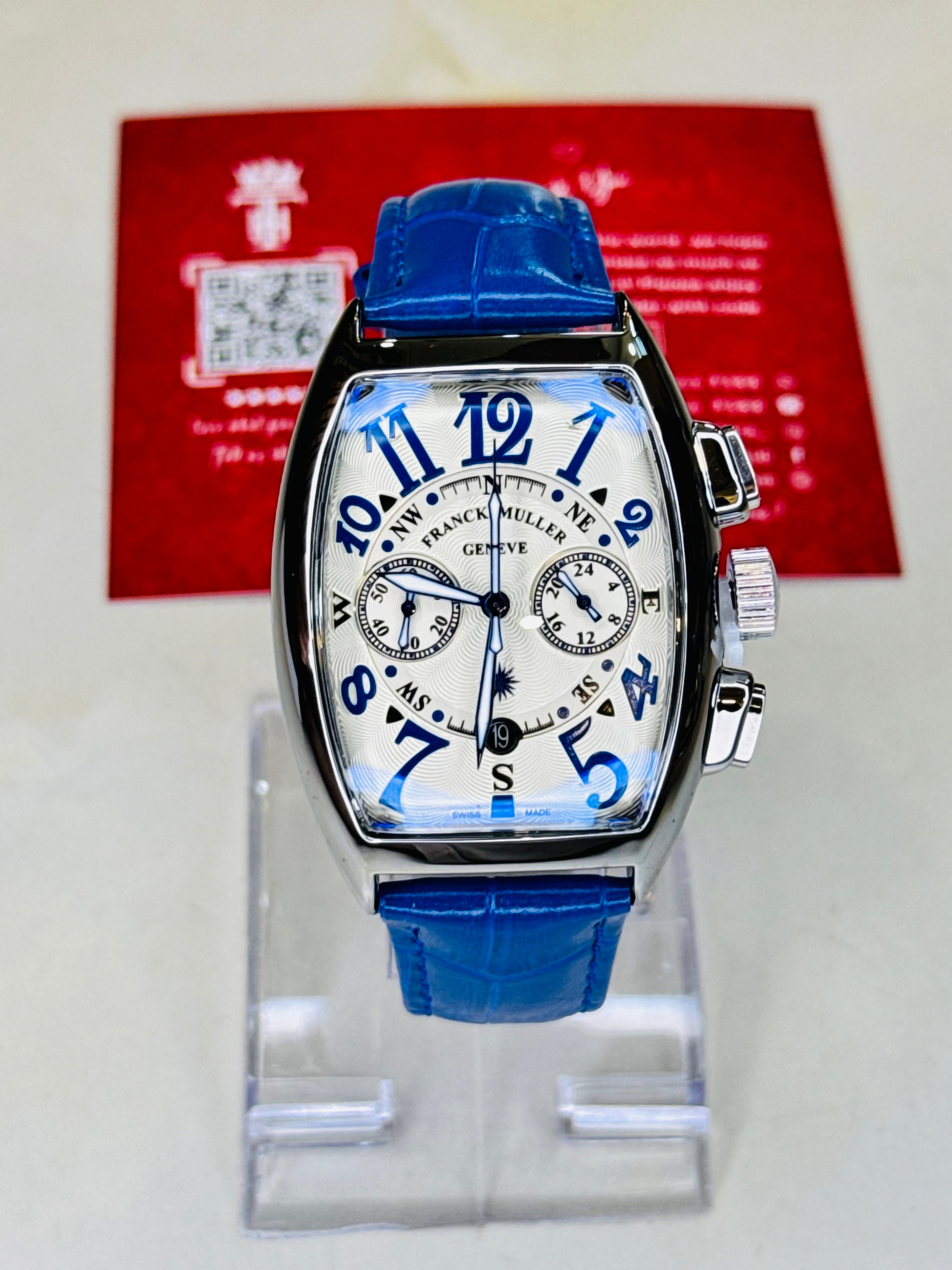 Frank Muller Blue Silver Chronograph Dial Watch